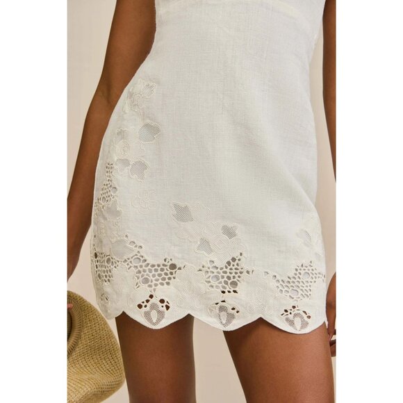 Cult Gaia Kailani Dress in Off White 6 New Womens Halter Mini Linen - Picture 14 of 16